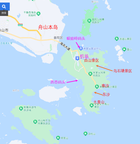 朱家尖大青山地图图片