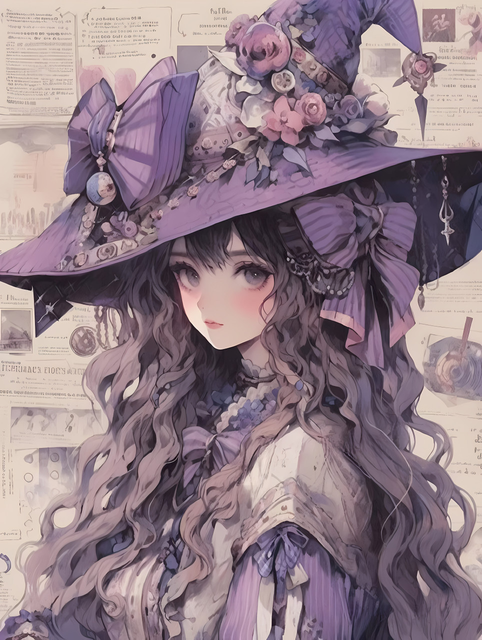 紫色系小魔女#二次元# #ai绘画