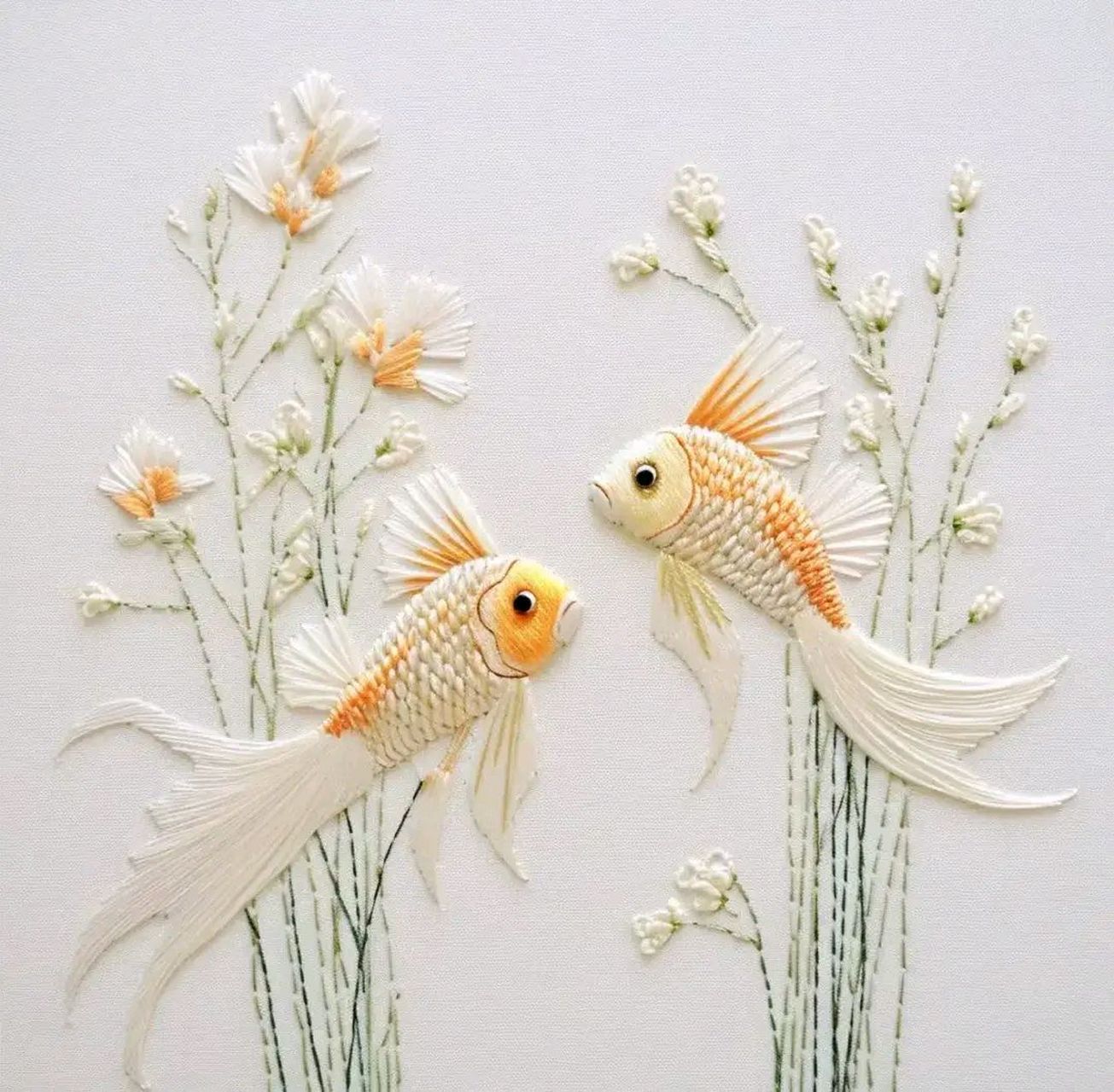 刺绣 | 金鱼作品