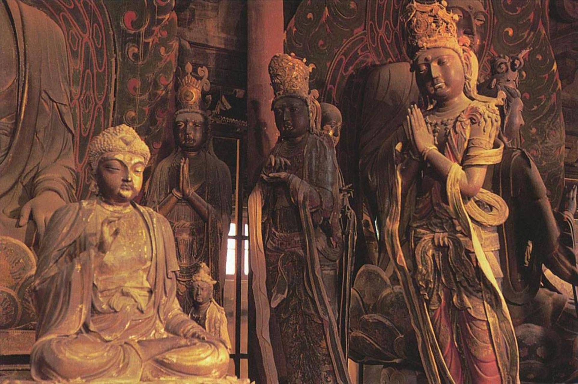 山西大同下华严寺内部,建于1038年,作者1975年拍摄.#传统文化# #佛像