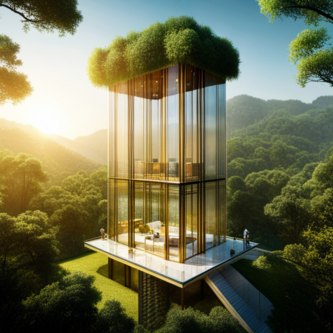 ai绘画建筑景观设计效果图  ai算法经过了数百万次的训练和优化,以