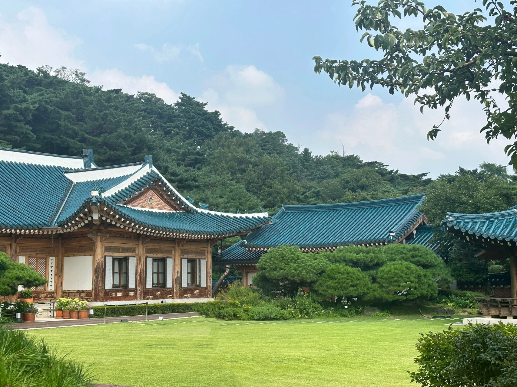 韩国总统府青瓦台,据说风水不太行,现在总统不去住了.