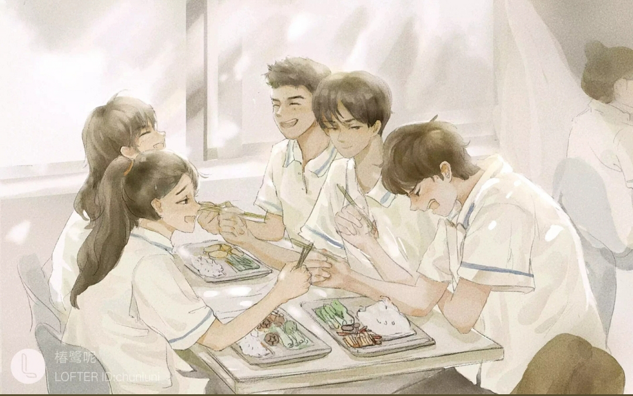 小说# #某某# 盛望江添的校园日常——  画师:见水印