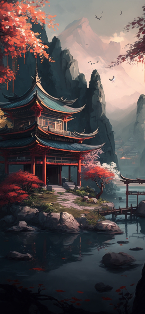 每日壁纸秀～古风亭台楼阁  #百度仲夏打卡挑战赛