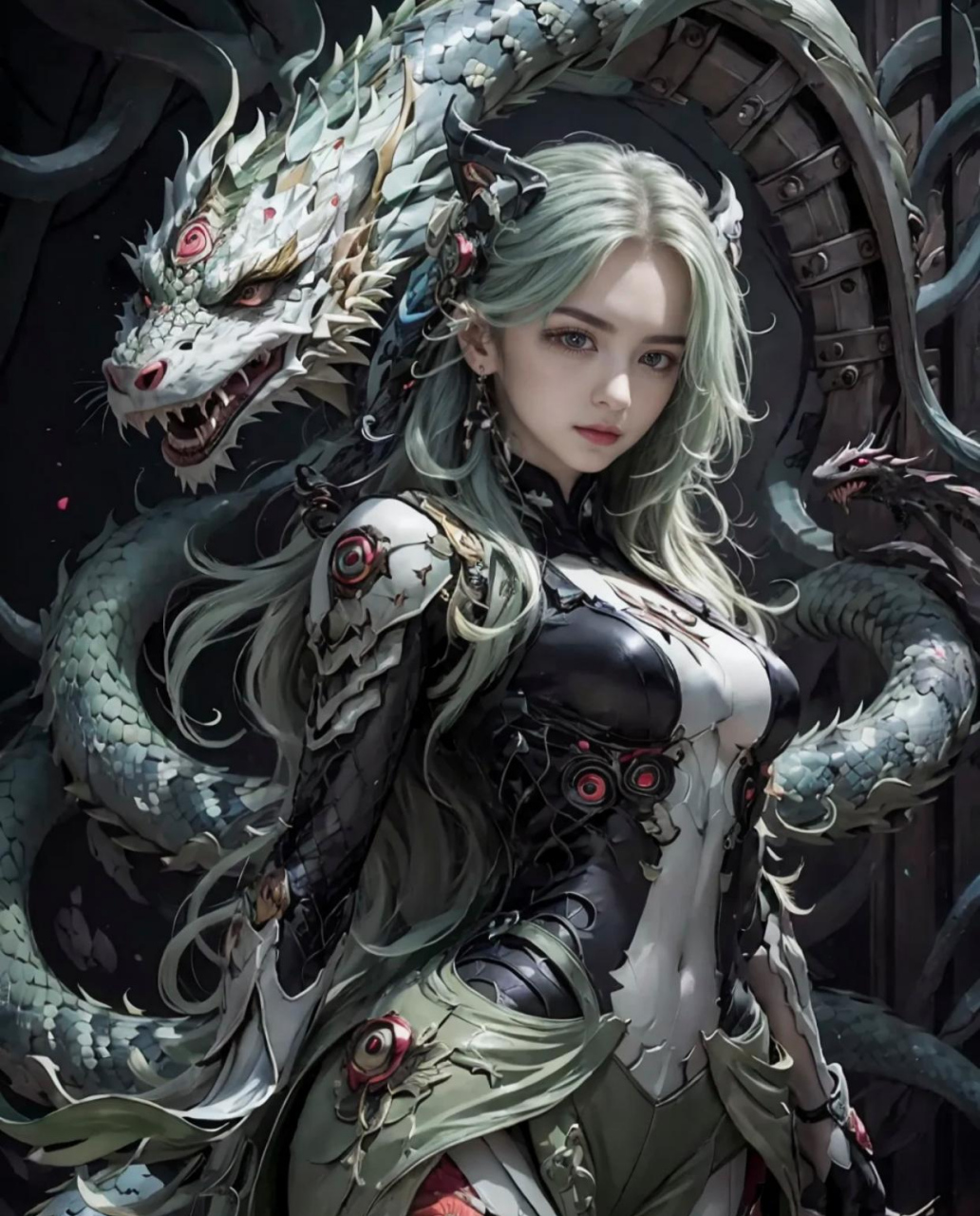 ai美女图:龙之召唤者  这一组很精美啊,感觉有一张像孙一宁.