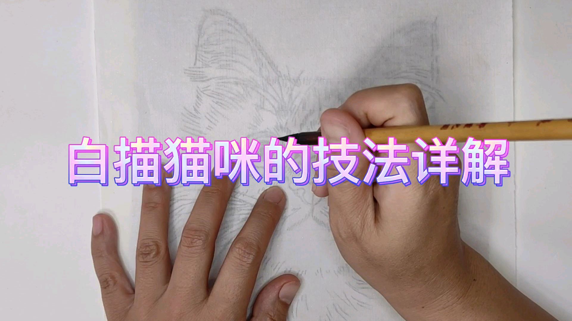 白描猫咪的画法讲解