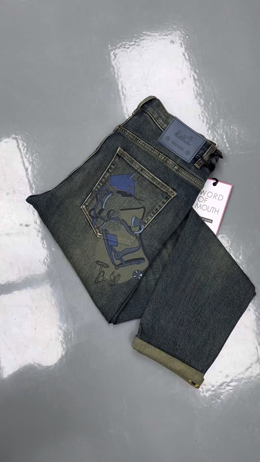 爱马仕新款牛仔裤细节质感极佳