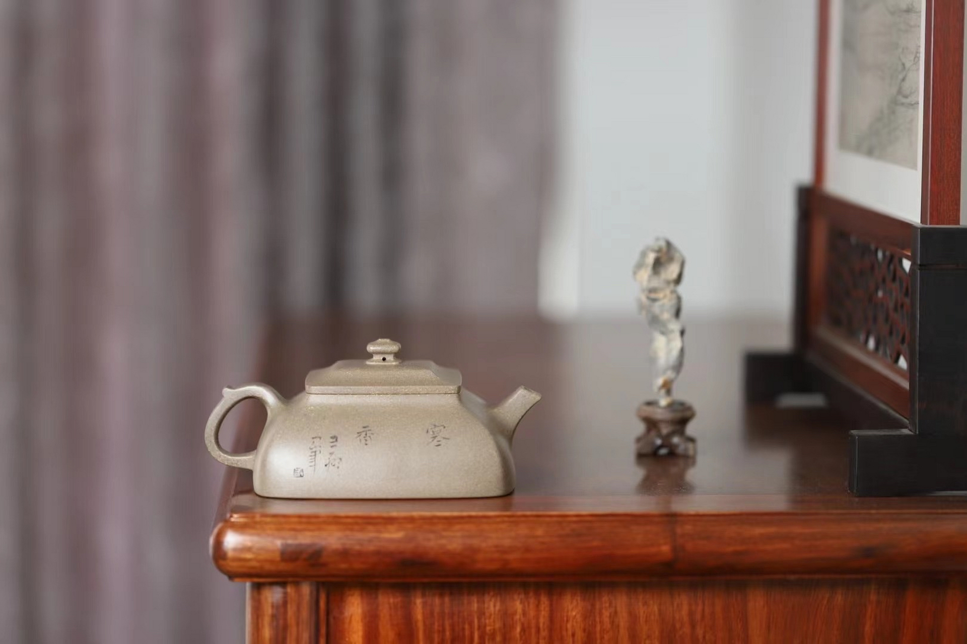 高峰制 王翔刻绘 古丞四方 高货精品!#宜兴紫砂壶# #全手工