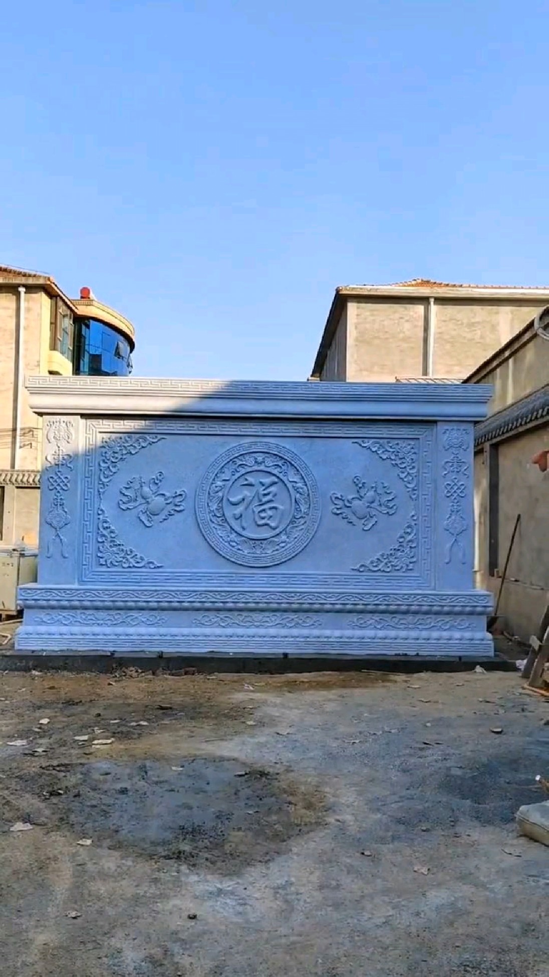 高难度的石雕影壁墙安装方法