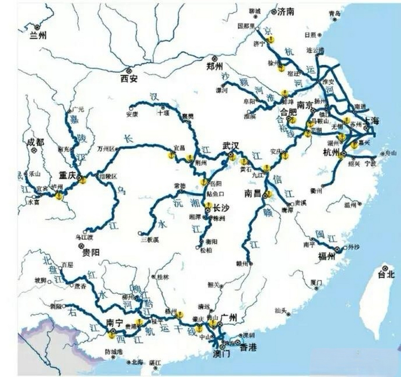 江淮流域是我国内河航运的中坚力量,如果能够把赣江和湘江上游与珠江