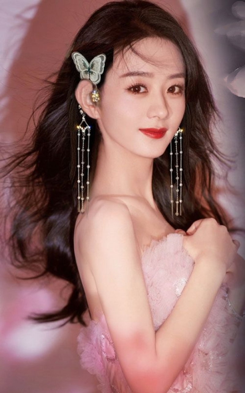 赵丽颖# 侧脸戴蝴蝶流苏耳环特别好看
