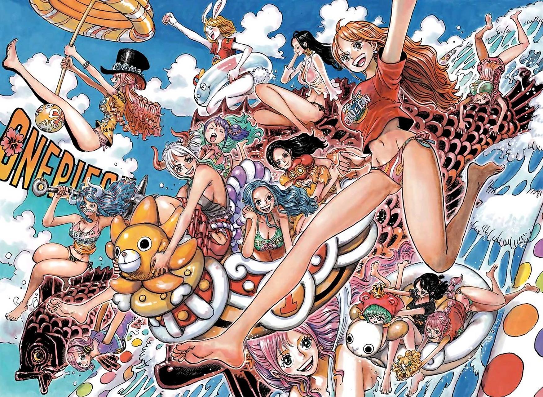 海贼王1084话彩页,不得不说尾田是懂男人的,虽然说这种整体苗条,局部