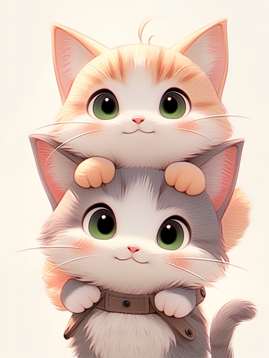 两只猫咪头像壁纸背景图多张