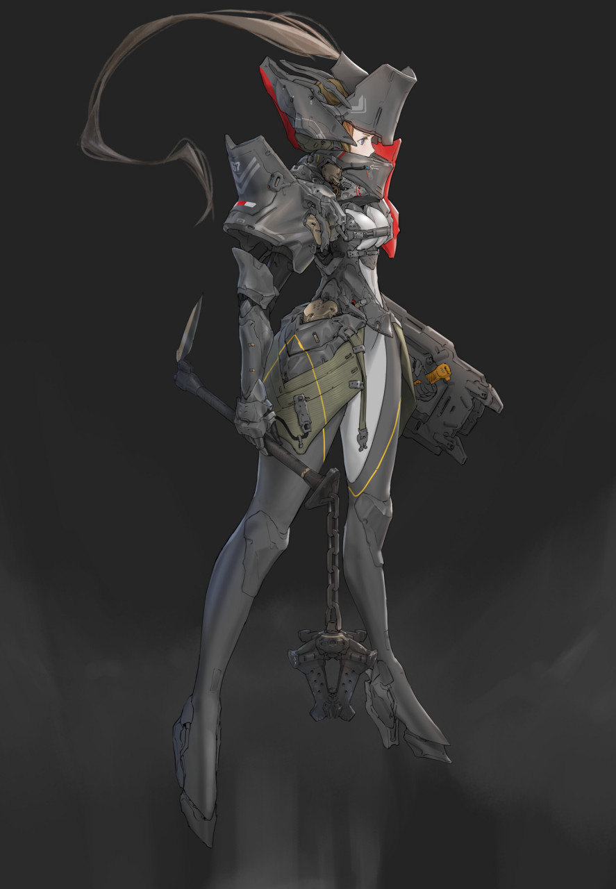 机甲少女 画师:ted zhang #绘画欣赏#  676767
