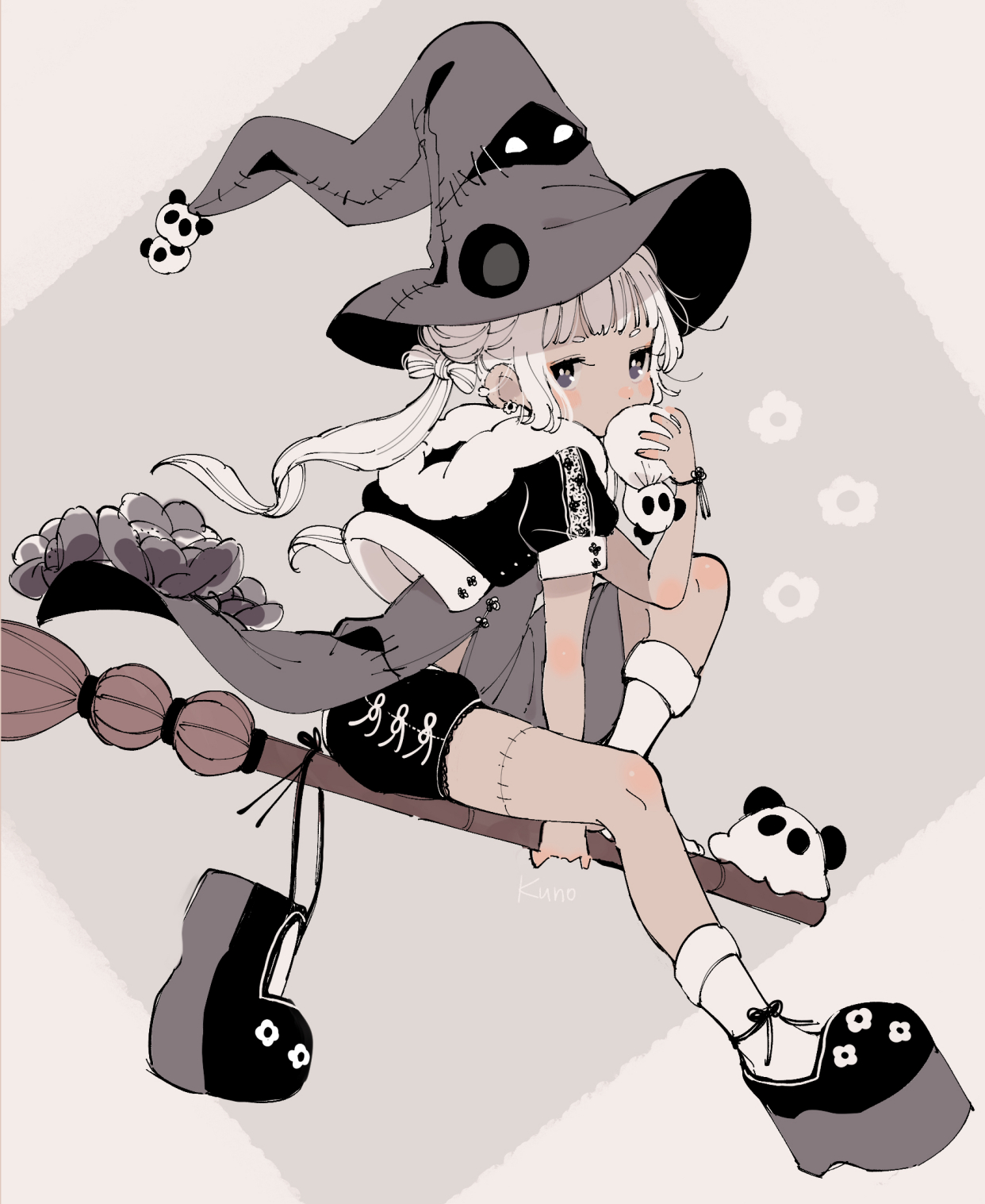 分享一组可爱魔女的插画,希望你能喜欢!