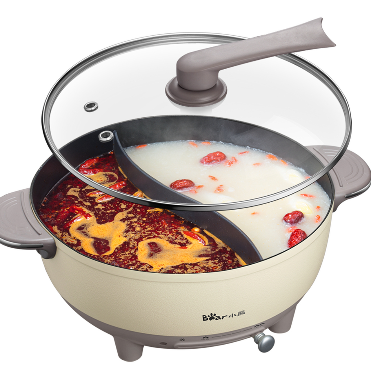小熊(bear)鸳鸯锅 电火锅 多用途锅 电煮锅 多功能锅一体式家用电热锅