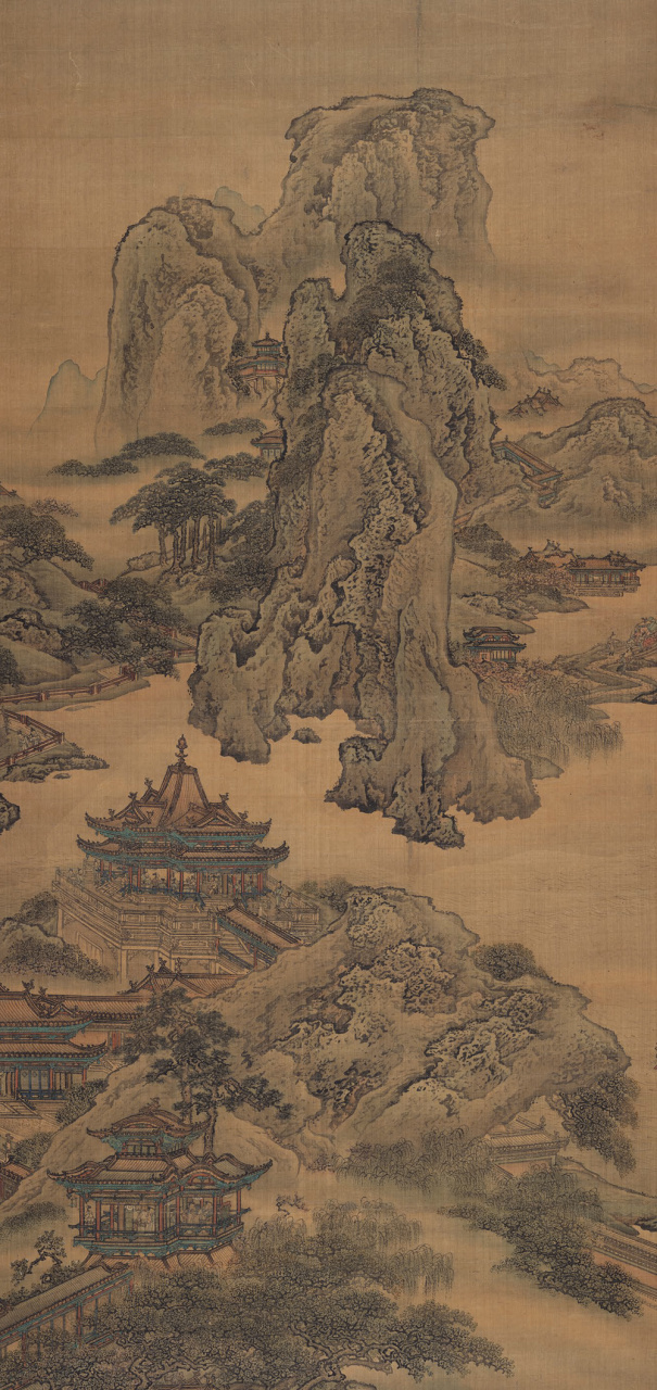 清 袁江《骊山避暑图》 纵224.0厘米 横134.