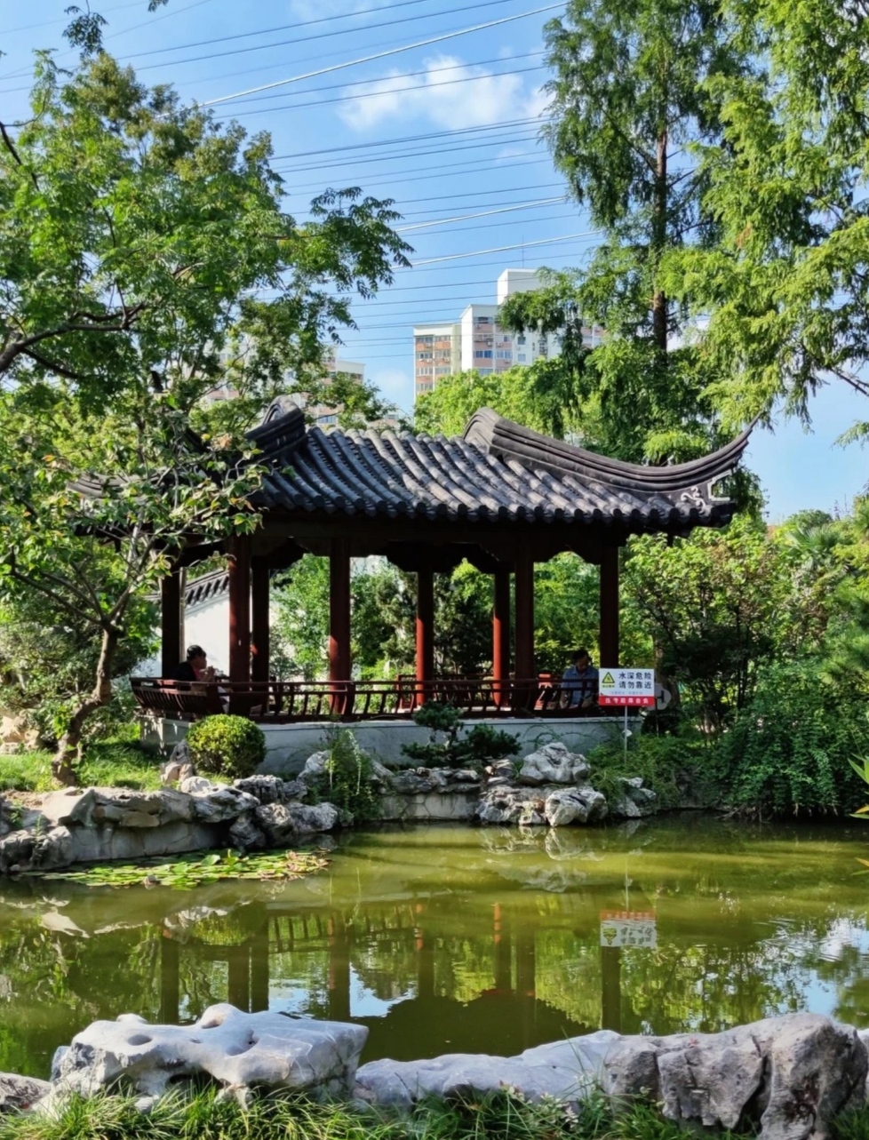 上海普陀真如公园好比生动的一幅画卷