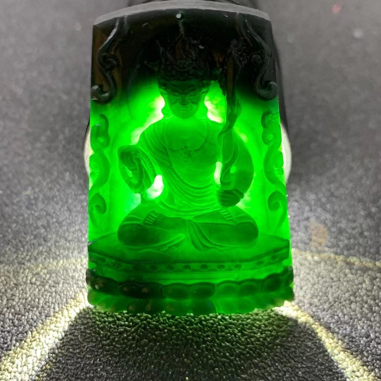 新品成品 墨翠毛货 不动明王#翡翠