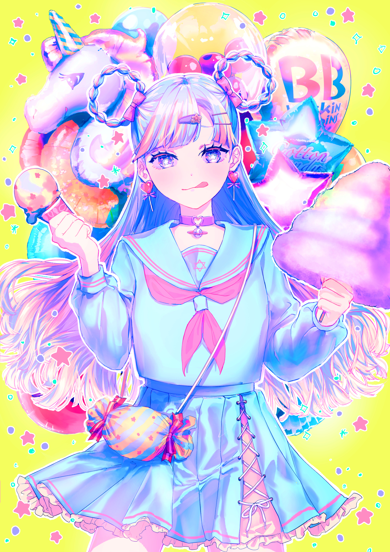 动漫美图:可爱糖果色,梦幻可爱插画特辑