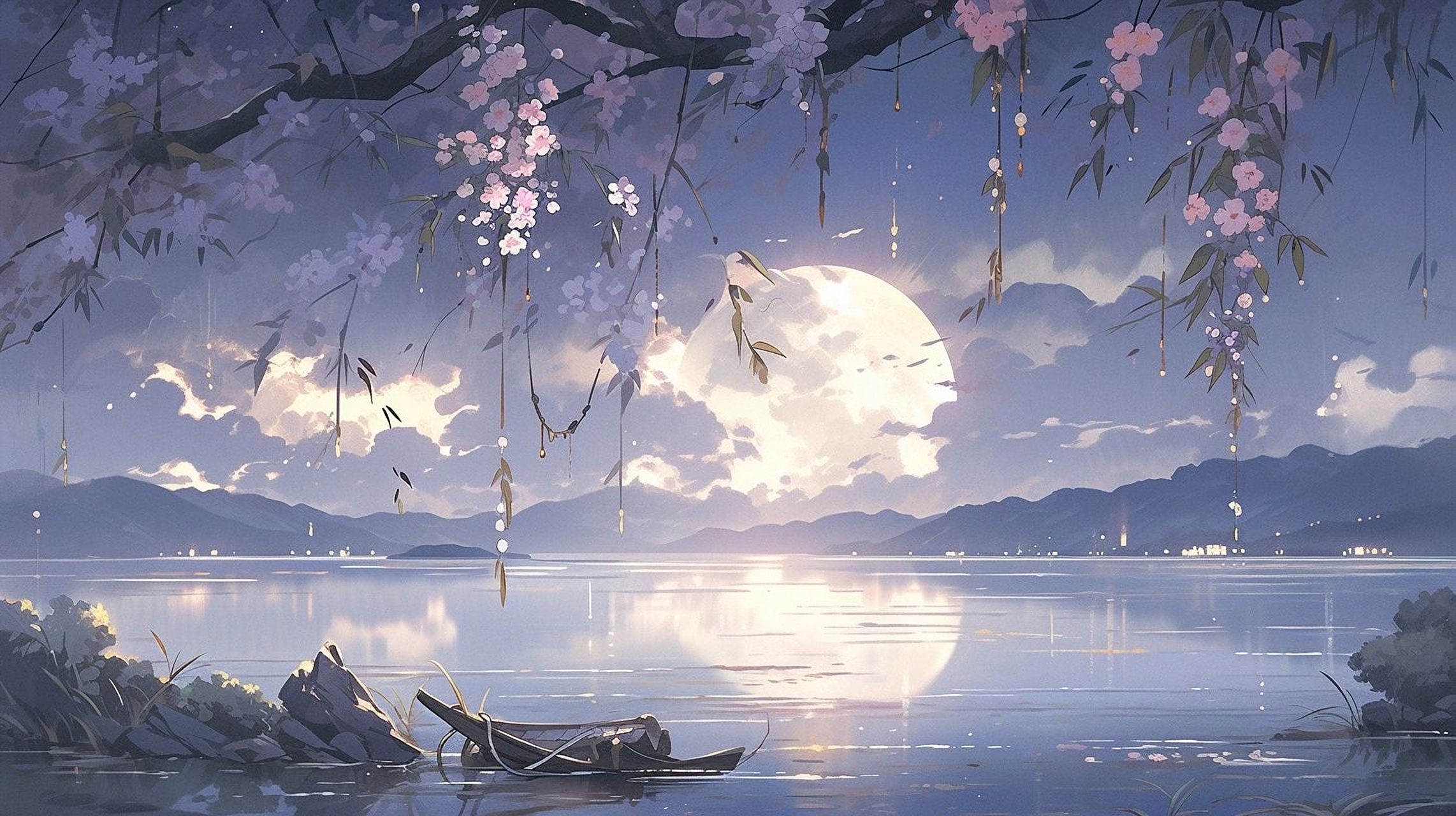 古风壁纸|春江花月夜 #古风小分队# #古风壁纸#  春江潮水连海平,海上