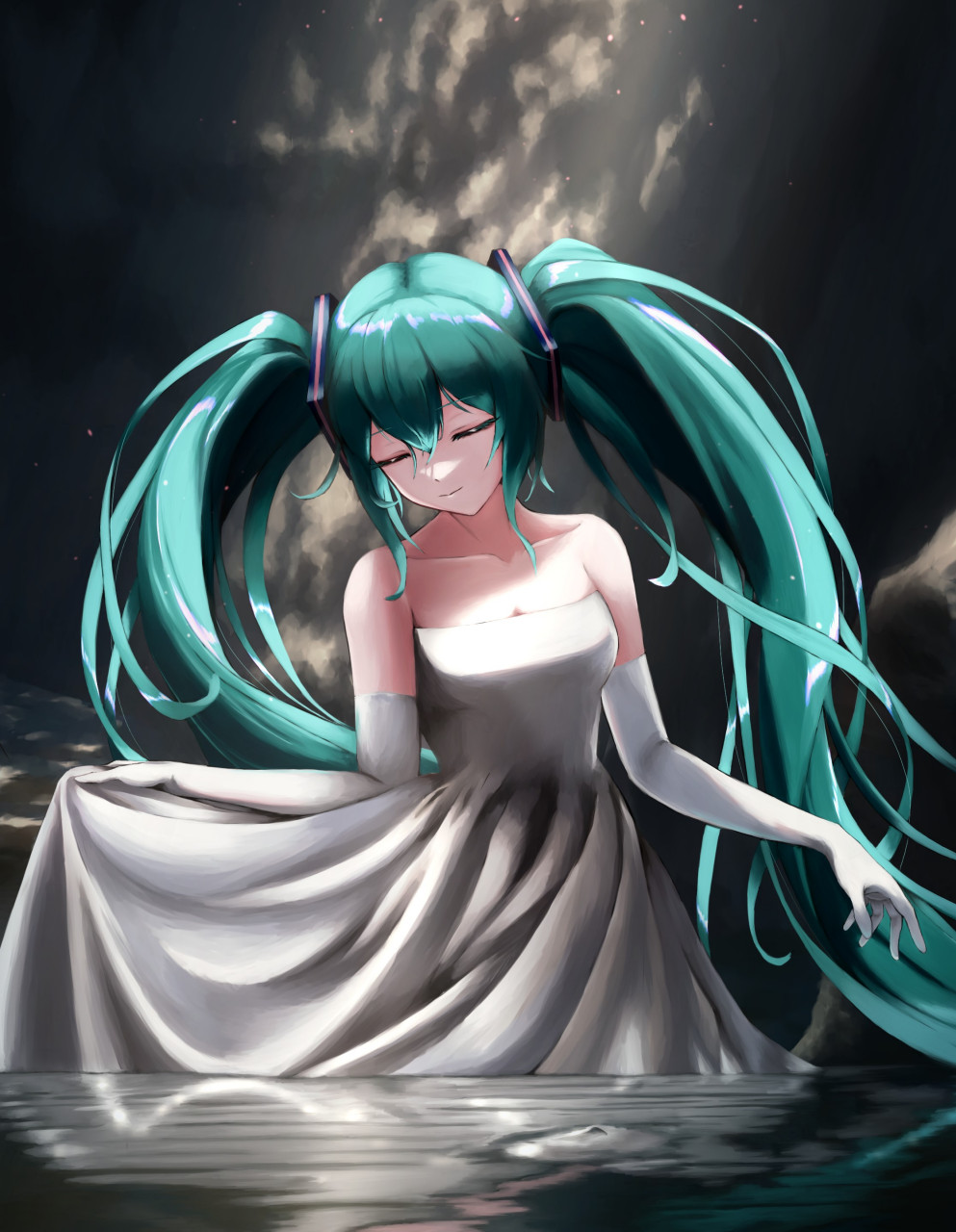 初音的长马尾 画师:yava0chan #二次元# #动漫