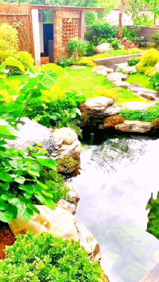庭院后花园驳岸水景,后花园这样做漂亮吗?
