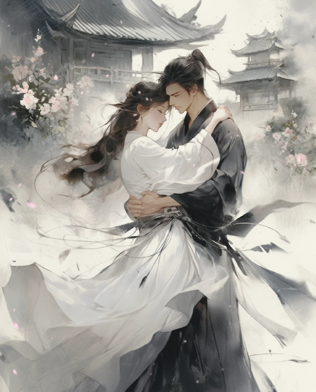 古风情侣图:言念君子,温其如玉.在其板屋,乱我心曲.