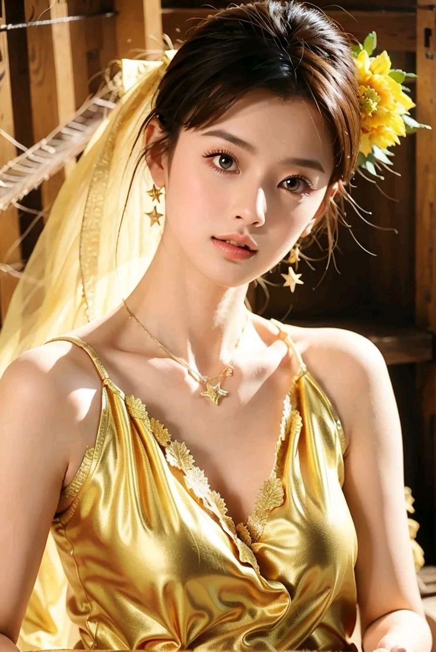 金光闪闪美少女写真图集,白嫩女生人像摄影艺术照#美女# #养眼美女