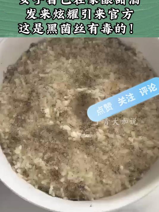 酒酿表面黑菌丝图片图片