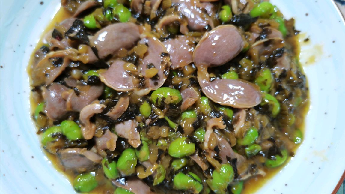 十块钱成本的下酒菜《雪菜鸡胗》咸鲜脆嫩,简单美味