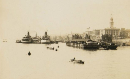 老照片:90多年前的湖北武汉水运,宽阔的长江与繁华的汉口码头