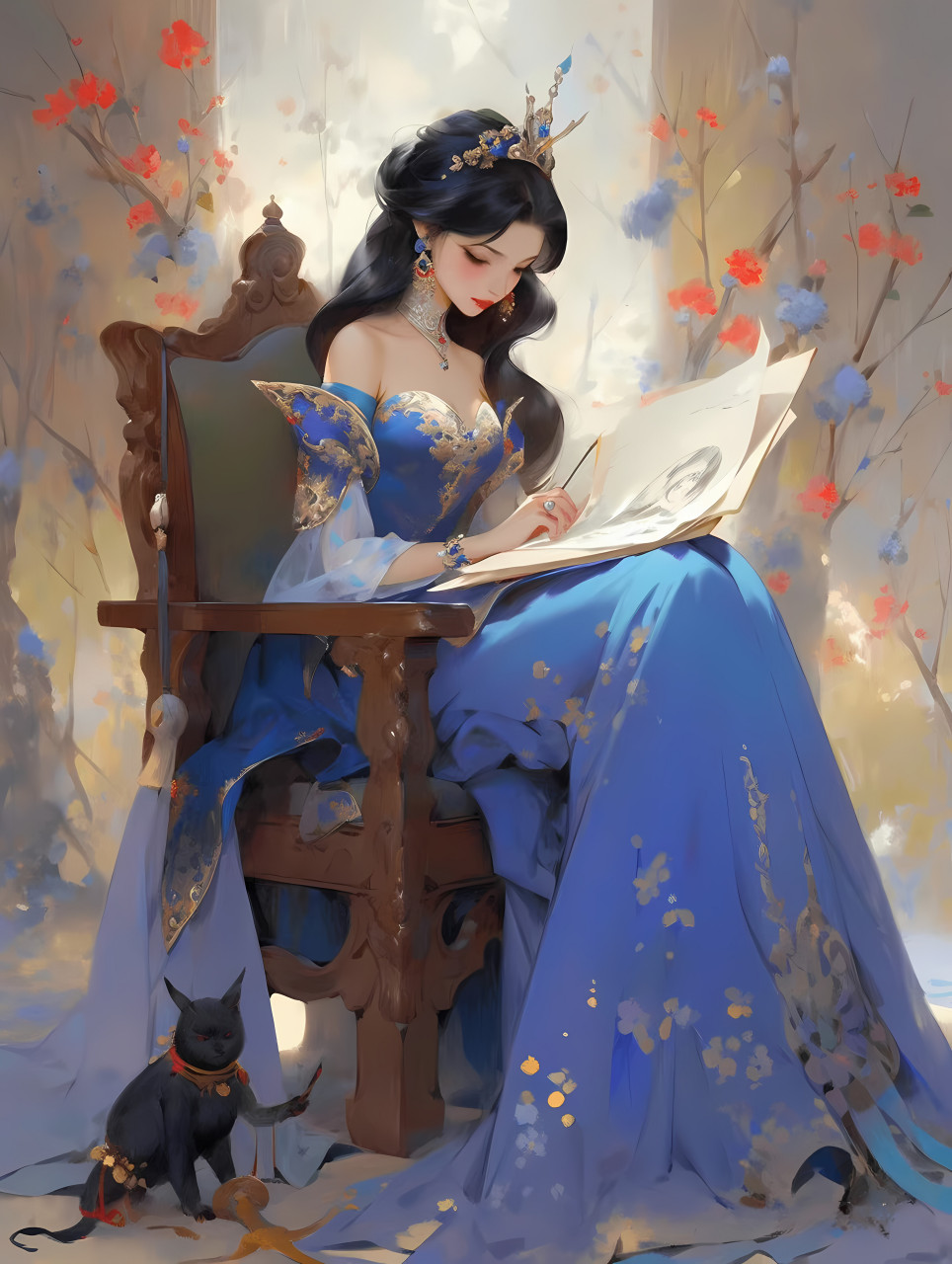 蓝色系公主殿下 #二次元# #ai共创计划# #ai绘画