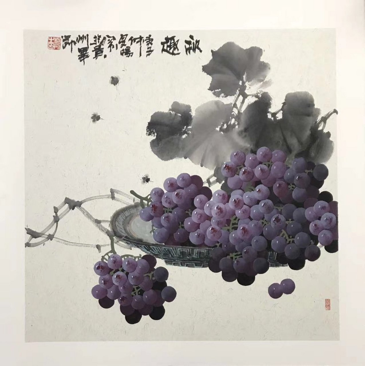 青年画家杨刚重彩葡萄作品  #国画#  #绘画# #美术作品# #美术