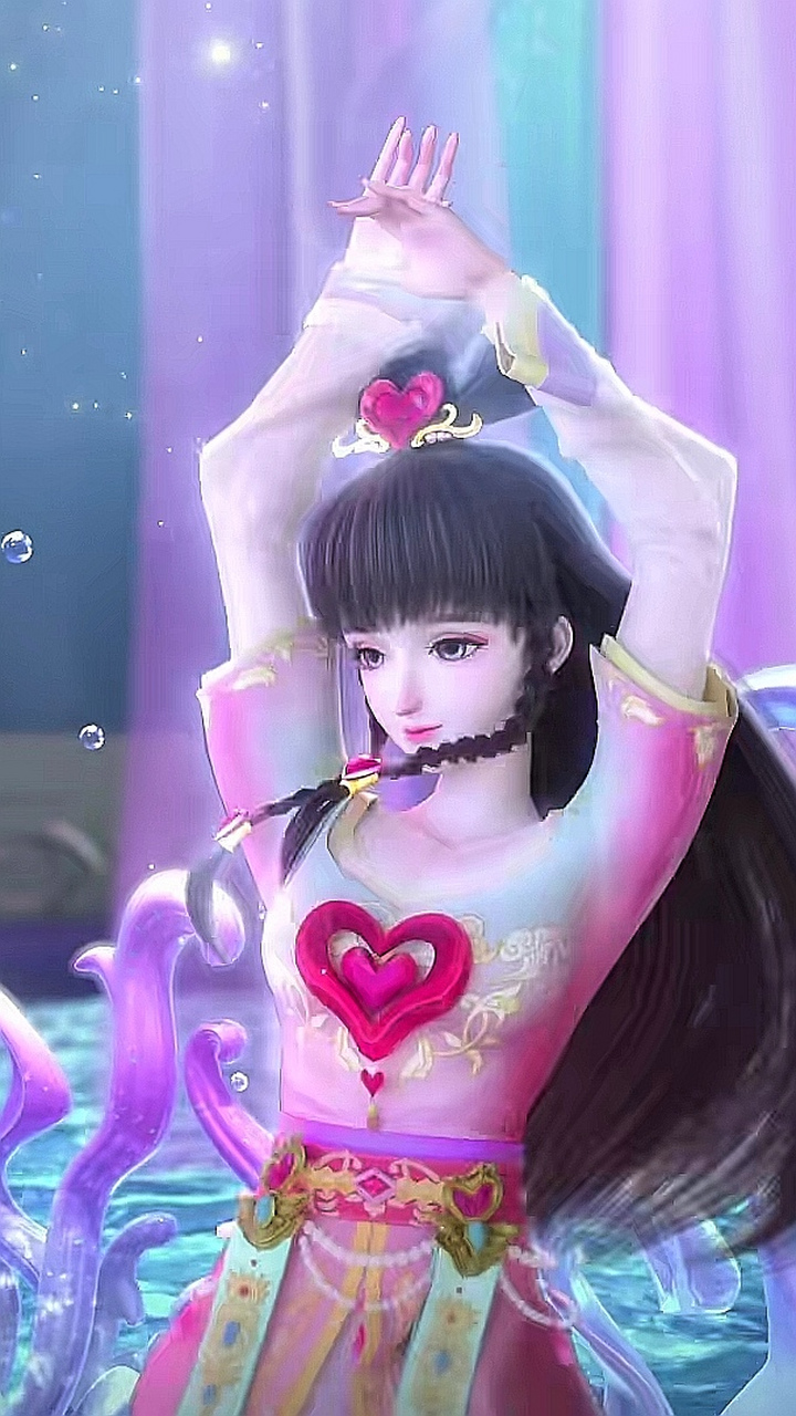 古装王默动漫手机壁纸分享,她这个造型来自叶罗丽《默水语》.