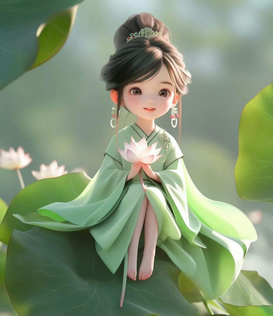 古风青莲小仙姑优雅头像,清秀小媛,恬淡自然.