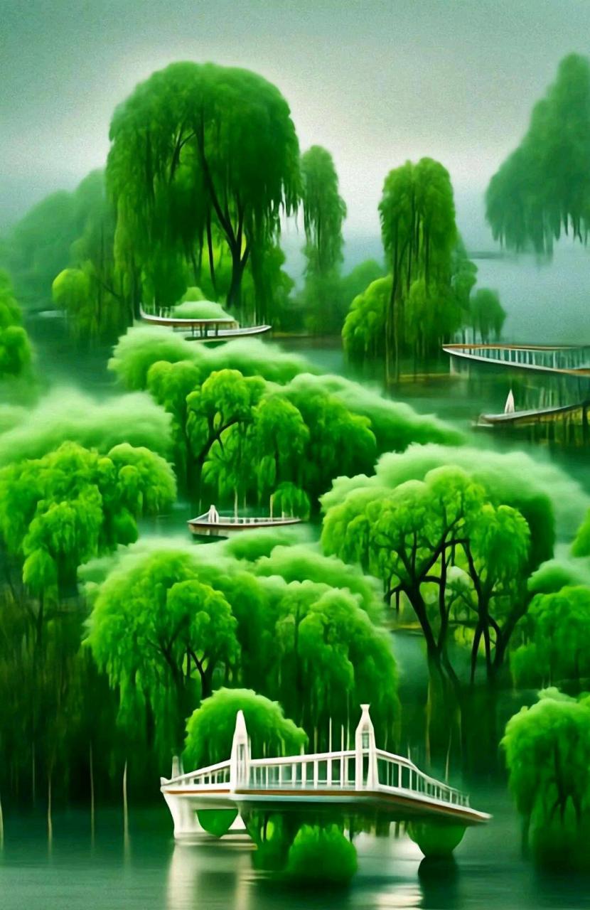 《家三章》(中华新韵)  草木葱茏披绿纱,山环水绕是陶家.