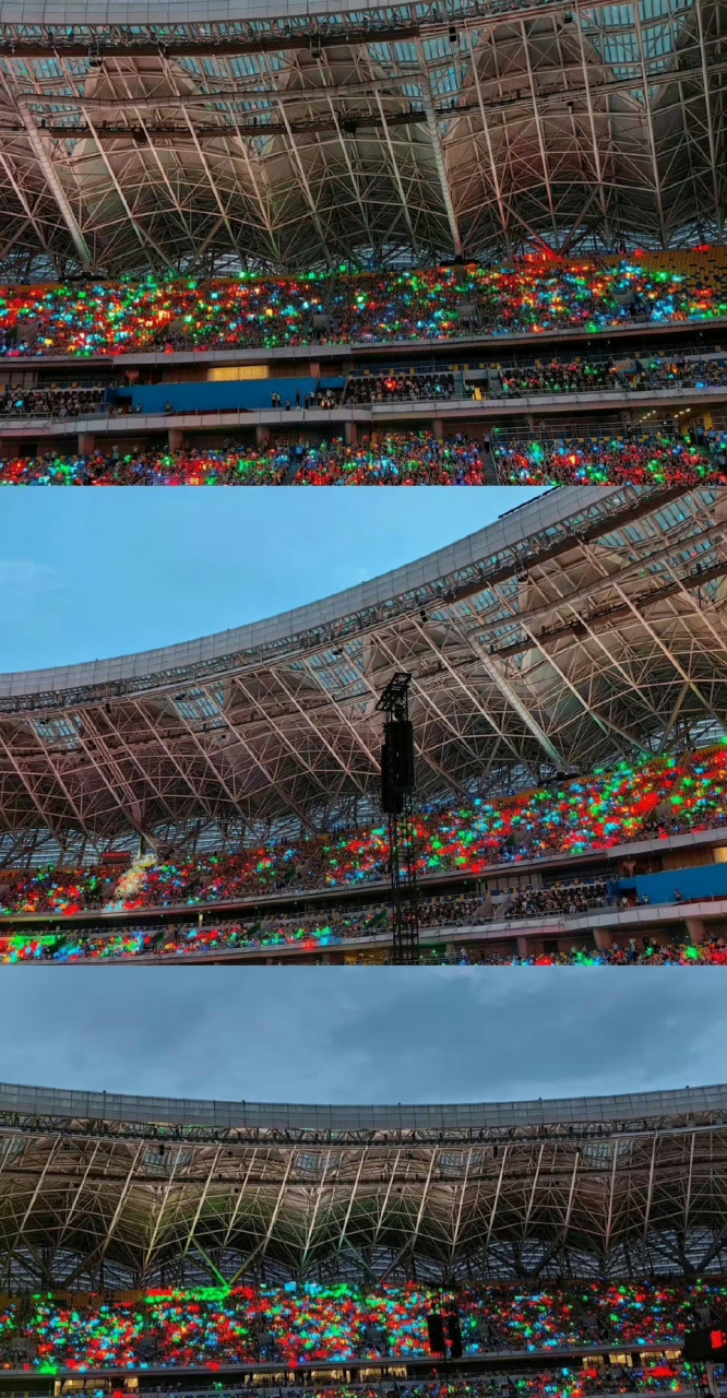 tfboys十周年灯牌,蓝海红海还是绿海?