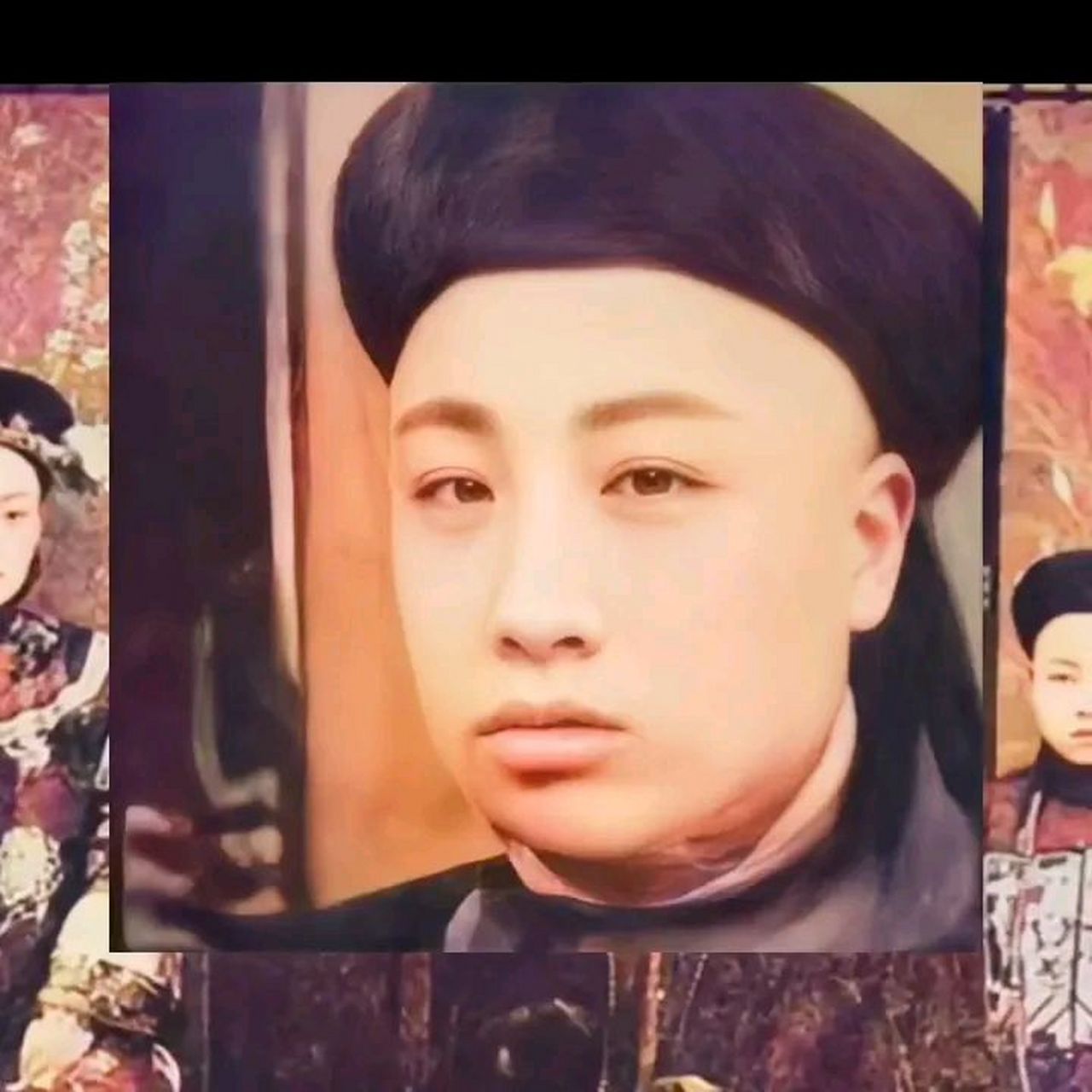 乾隆皇帝的五世孙爱新觉罗·溥伦,坐在右边.