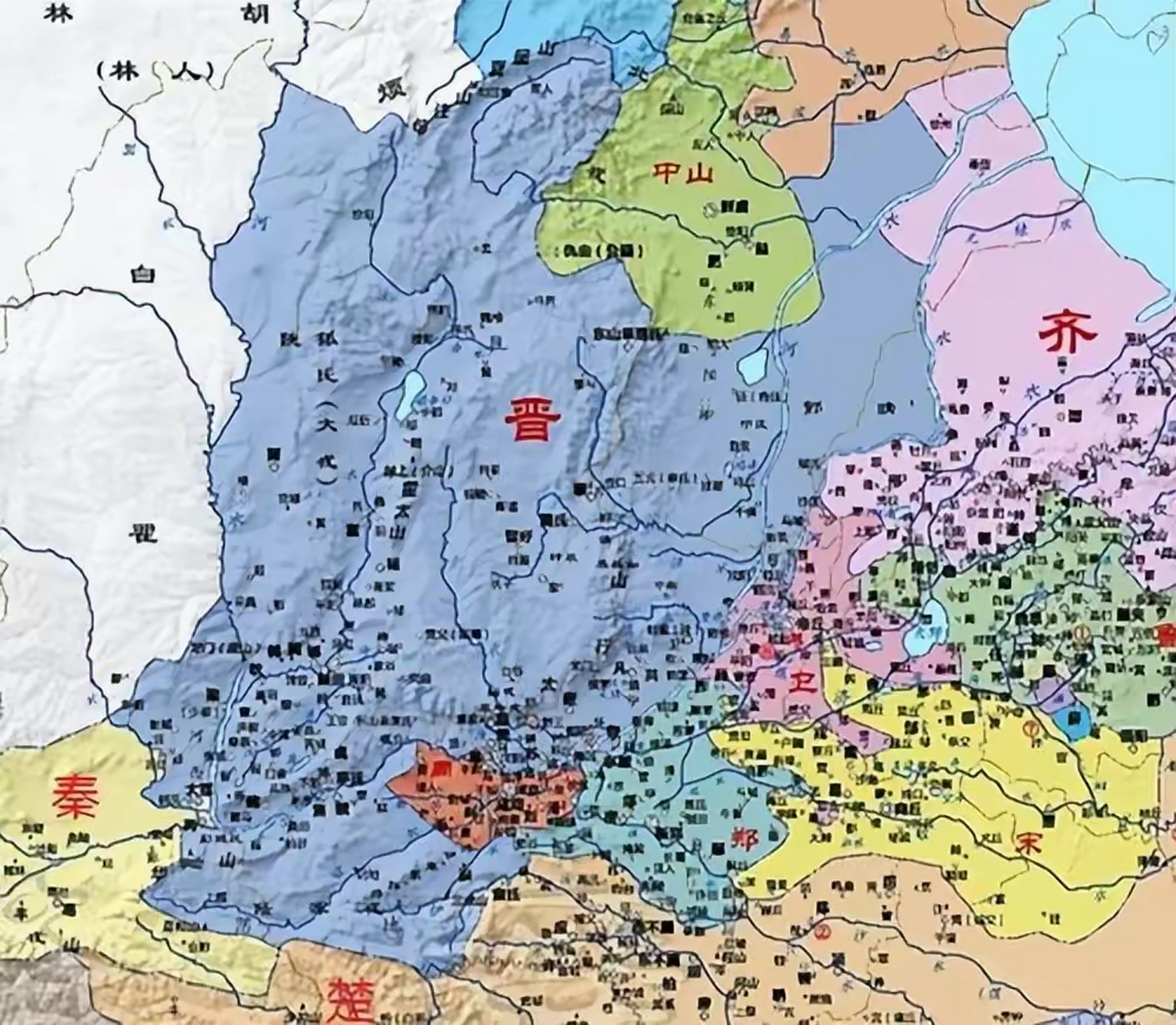 春秋时期的地图 晋国图片