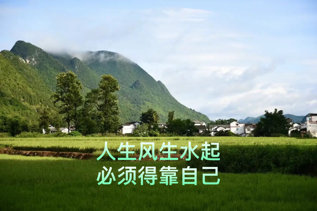 人生要风生水起,必须得靠自己.