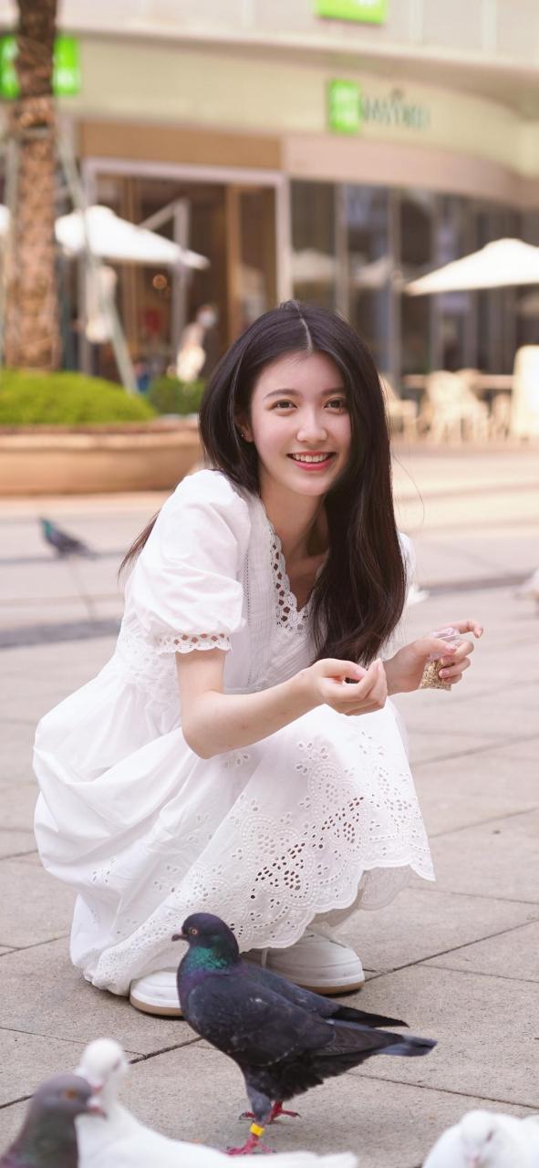 白裙子配小仙女,清纯美女李星瑶