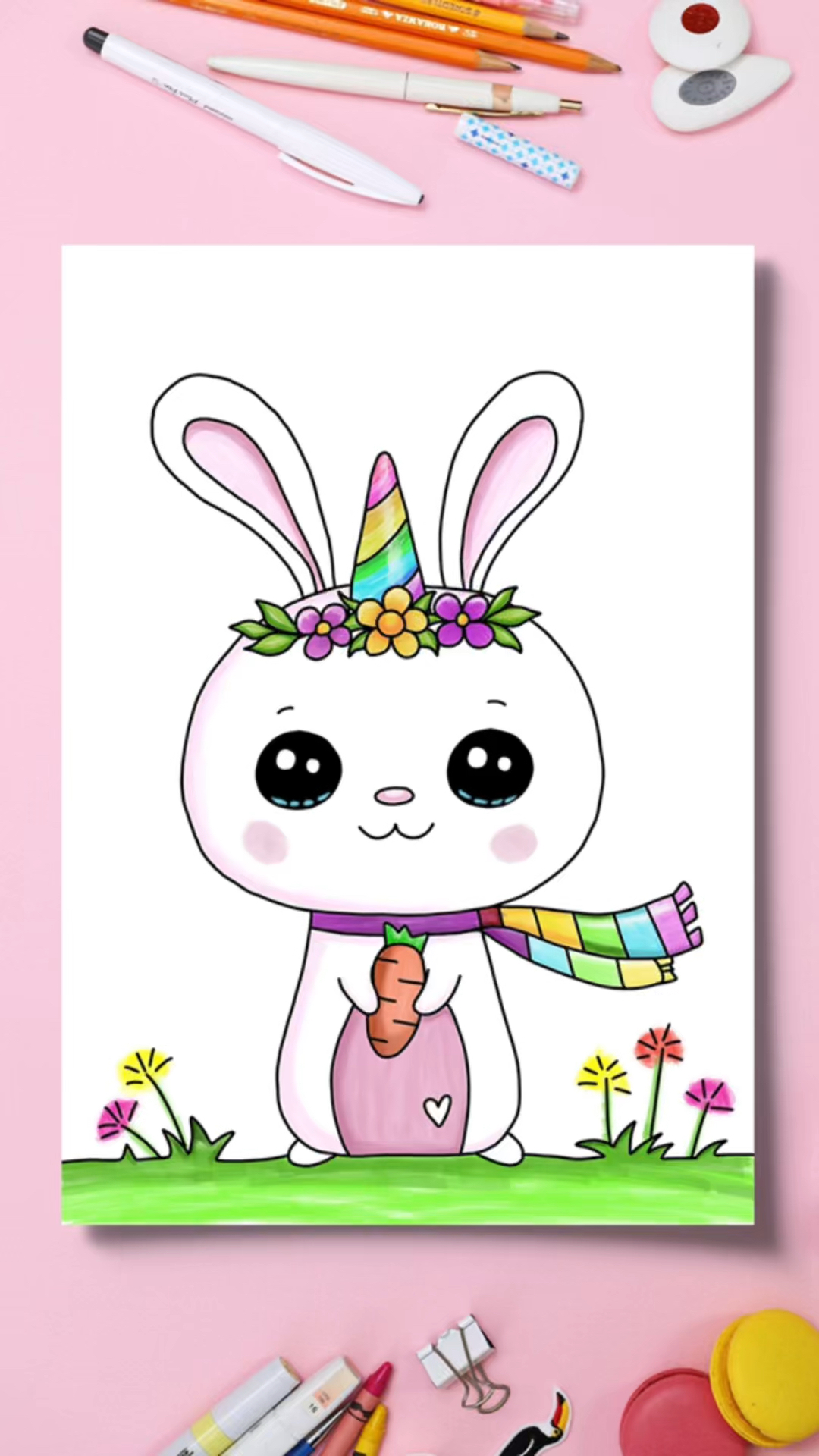 小朋友都喜欢的小兔子简笔画来啦#简笔画 #创意简笔画 #一学就会系列