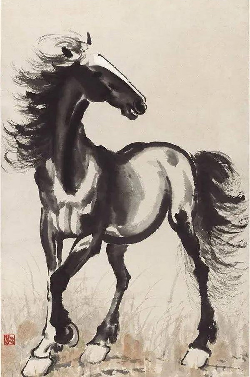 「中国画-十二生肖 马」中国国画作品大师作品分享#艺术