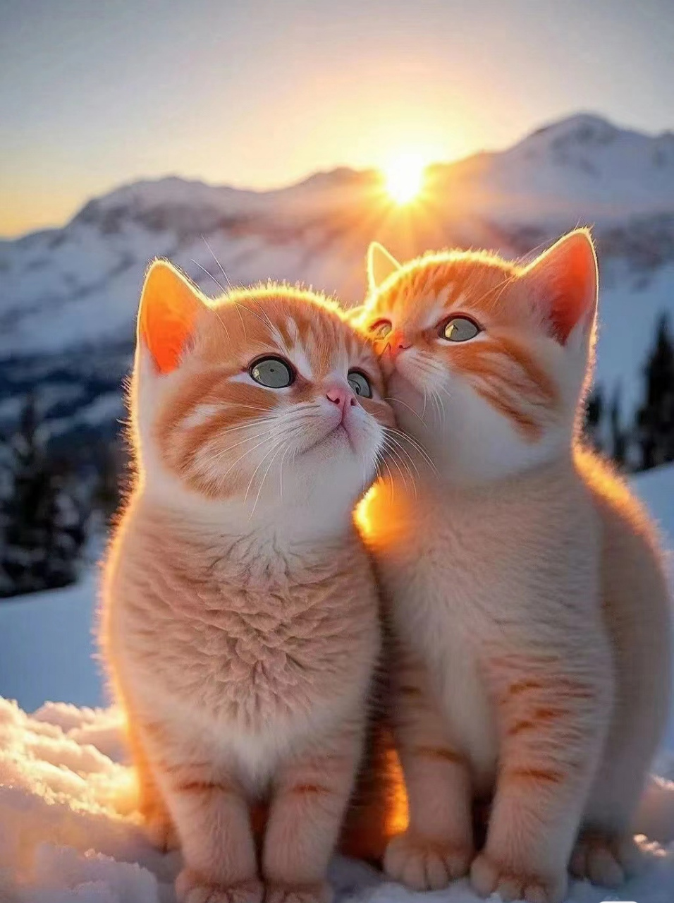 两个小可爱  互相取暖