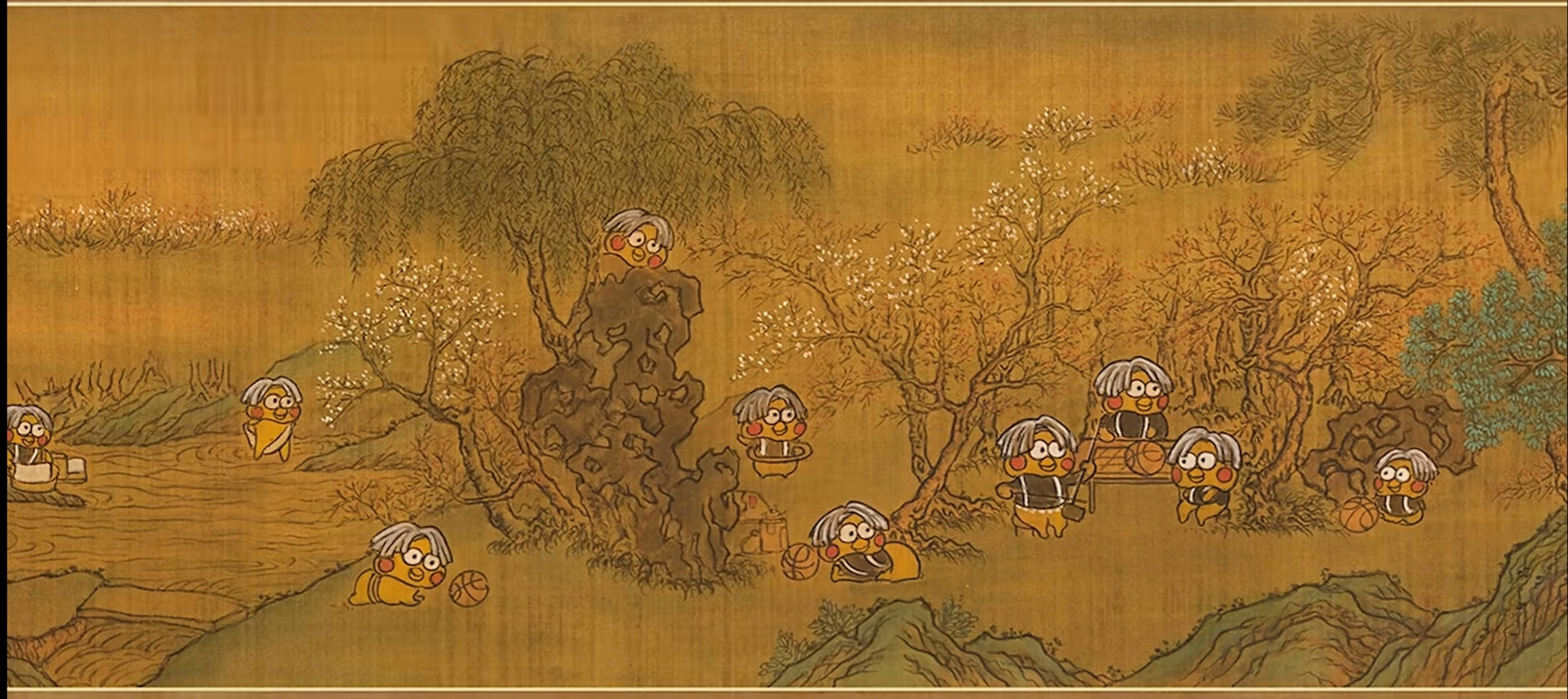 李青仪大师"绘制两年半"的作品《小鸡子图》被ikun