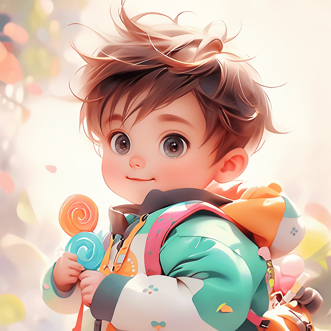 今天ai绘画关键字练习--帅气可爱的小男孩(2) #手机壁纸# #ai绘画