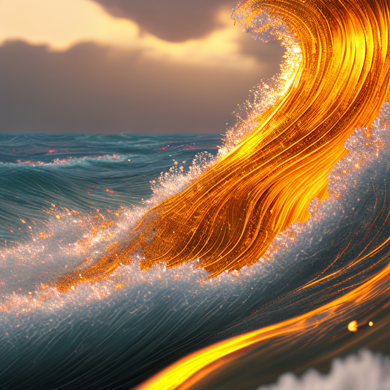 ai绘画--抽象画大海#涂鸦一格ai绘画# #ai绘画# #美术作品#