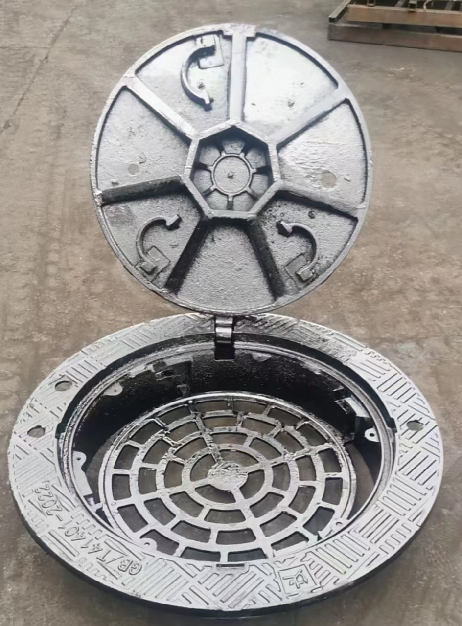 球墨铸铁井盖700"900*190倒承式防沉降五防井盖800*1000承重40吨60吨
