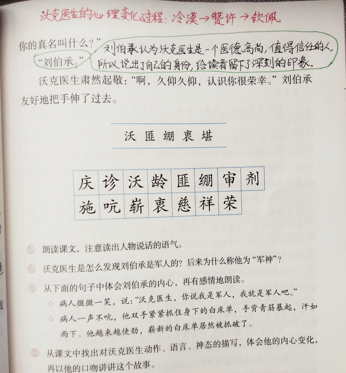 部編版語文五年級下冊《軍神》課堂筆記